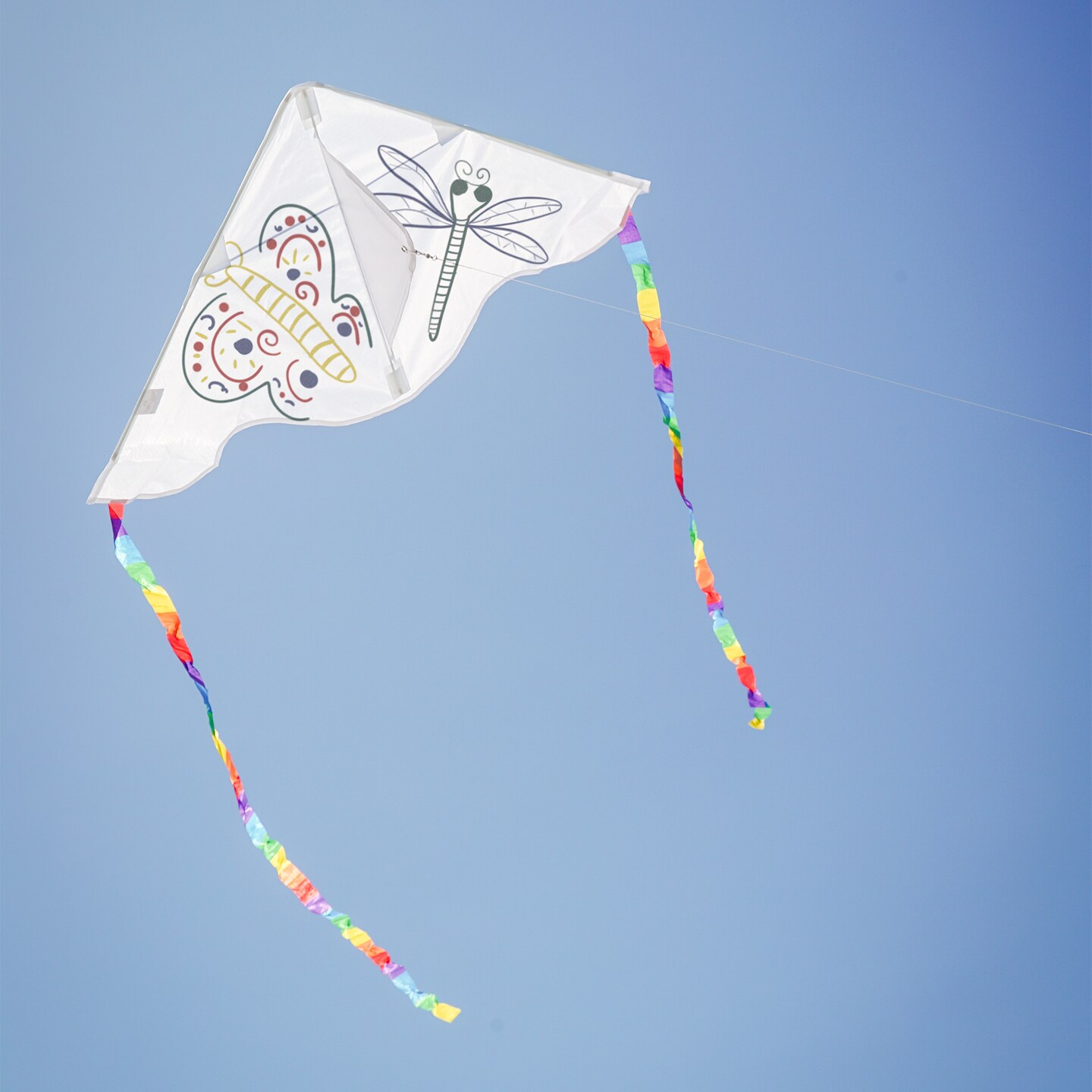 In the Breeze Coloring Delta 30 Inch Kite - 50 Piece Party Pack - Single Line Kite - Includes Crayons, Kite Line and Bag - Creative Fun for Kids and Adults,Butterfly Kite,3186-PACKS