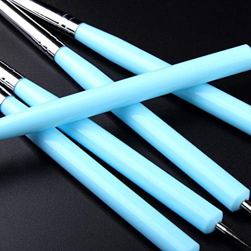 5 pcs/Set Soft Pottery Clay Tool Silicone &#x26; Stainless Steel Two Head Sculpting Polymer Modelling Shaper Art Tools Blue