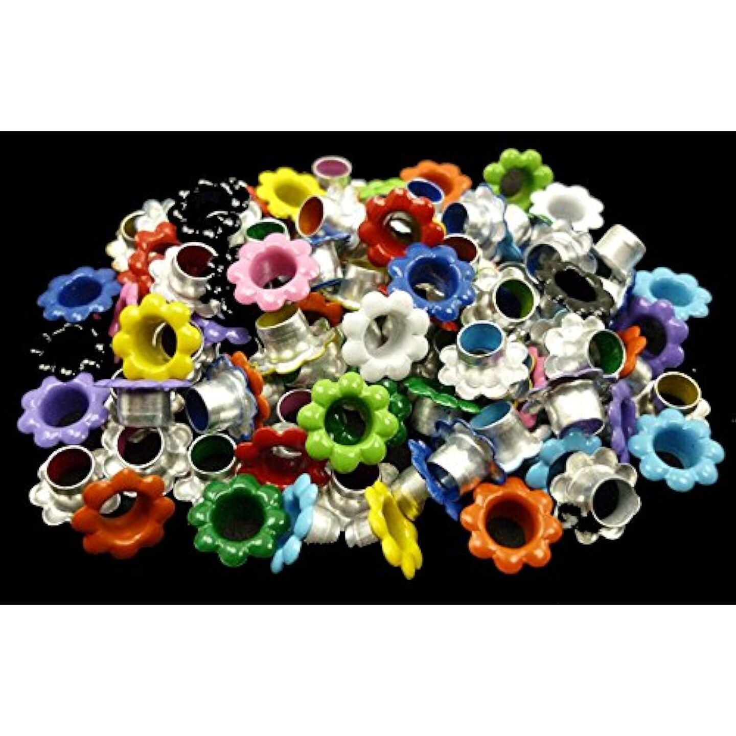 100pcs Aluminium Mixed Colors Flowers Eyelet Scrapbooking Card Hole LeatherCraft
