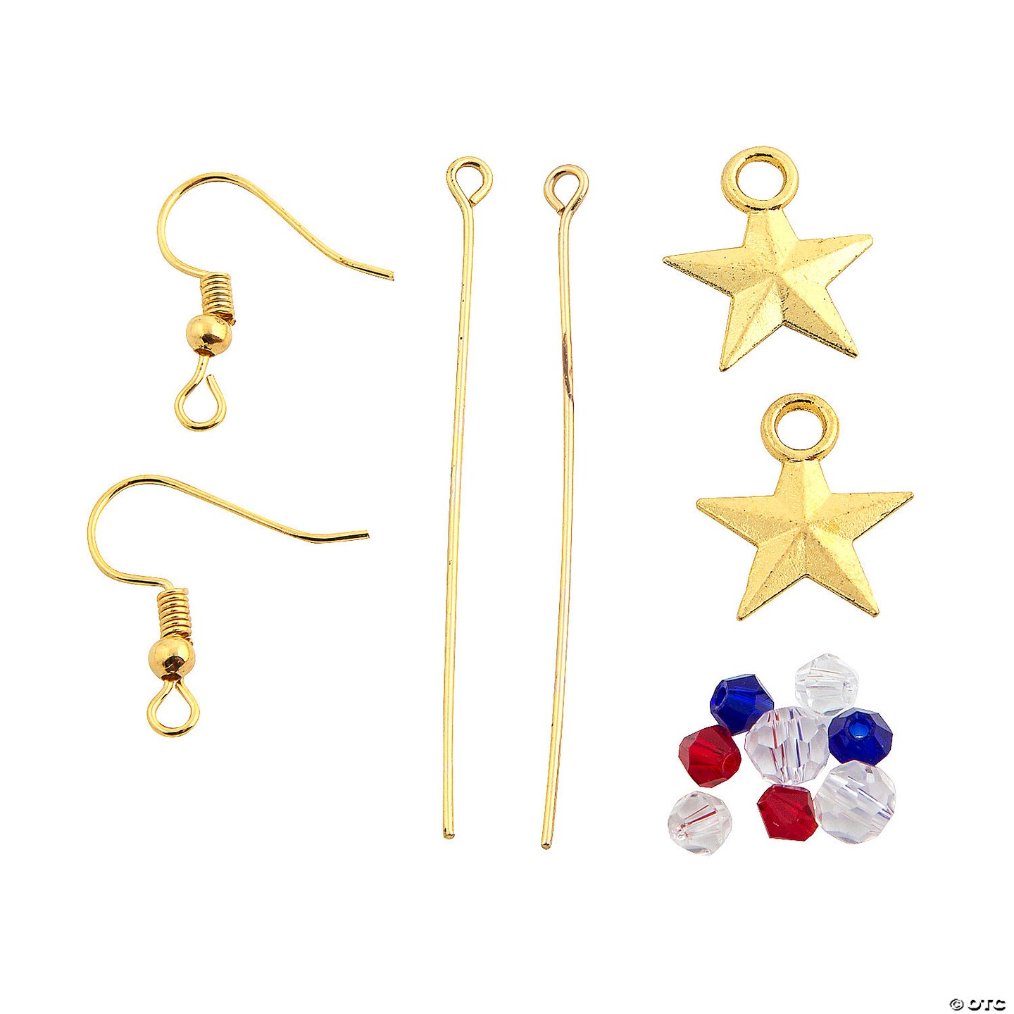 Patriotic Gold Star Earrings Craft Kit - Makes 6