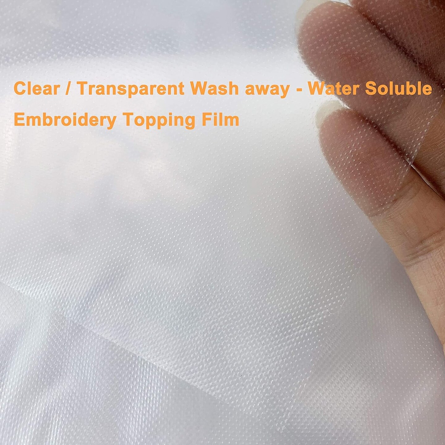 Light Weight Clear Wash Away - Water Soluble Embroidery Topping Film - 10&#x22;x10 Yd roll - Cut into Various Sizes for Machine Embroidery and Hand Sewing