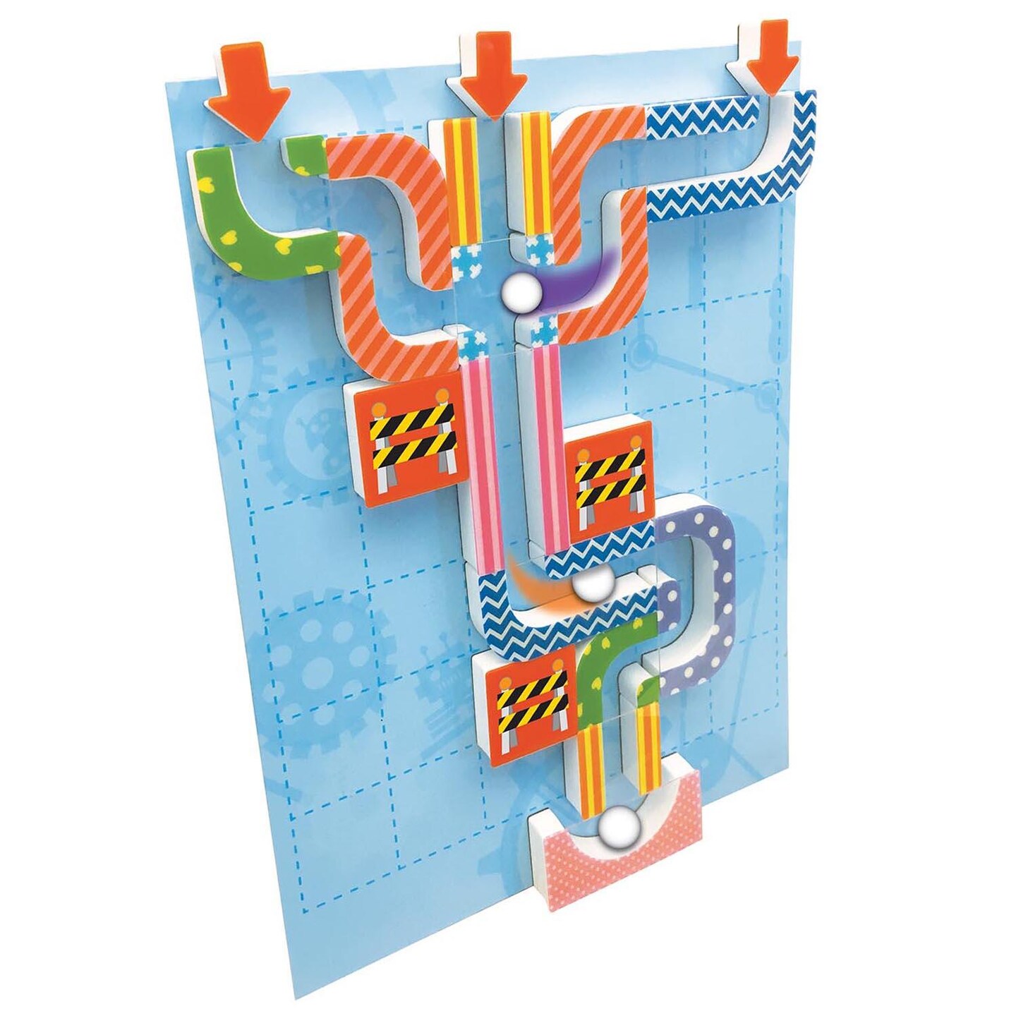 Magnetic Marble Run, Assorted Colors, 9.6&#x22;W x 11.2&#x22;H Magnetic Board, 34 Pieces