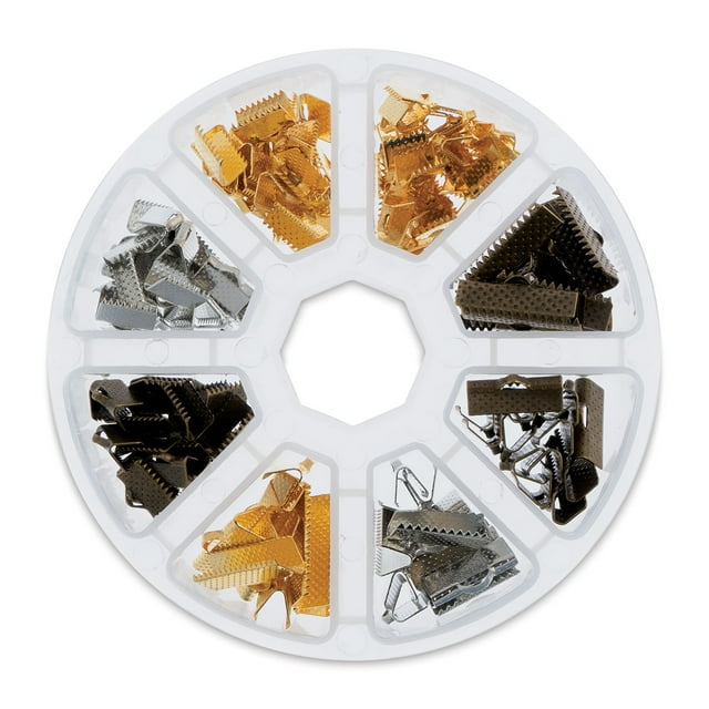 John Bead 8-Slot Clamp Ends Jewelry Findings Kit Assortment, 138pcs