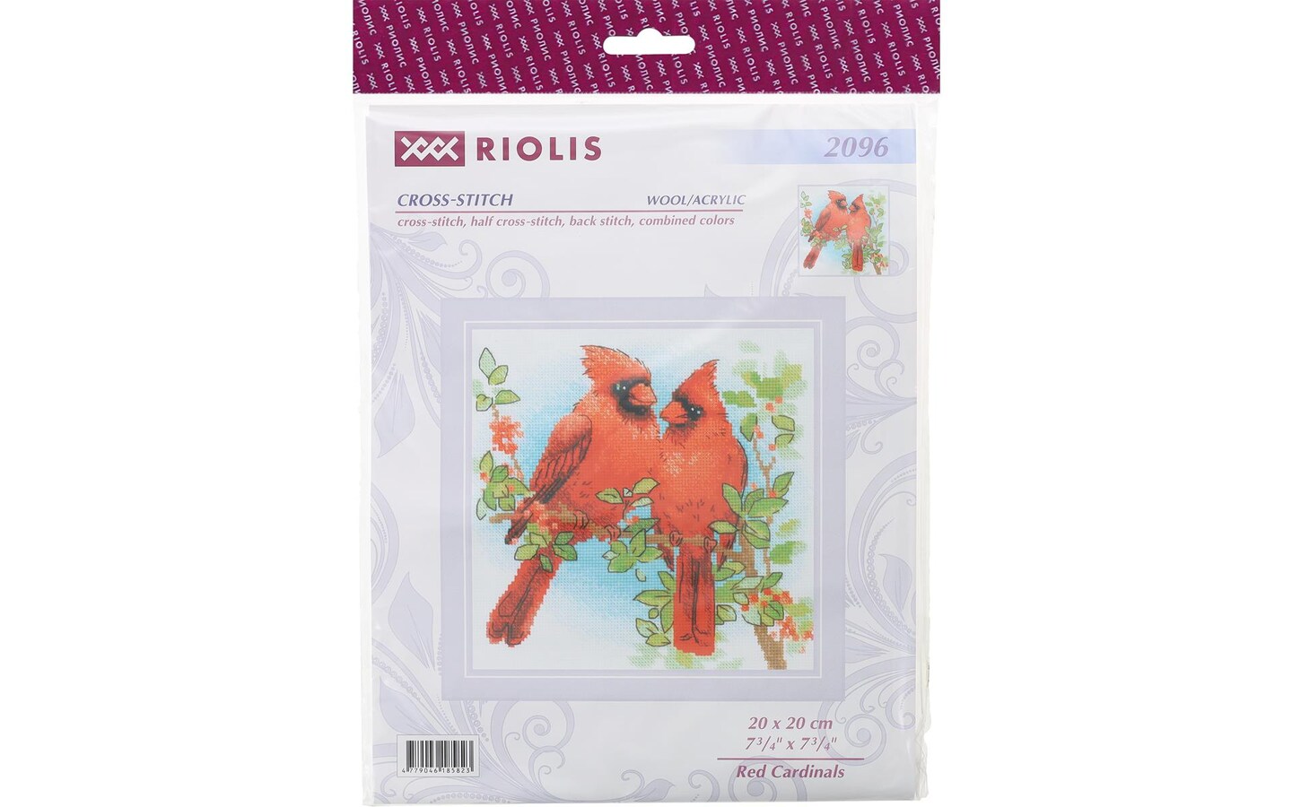 Riolis Cross Stitch Kit Red Cardinals