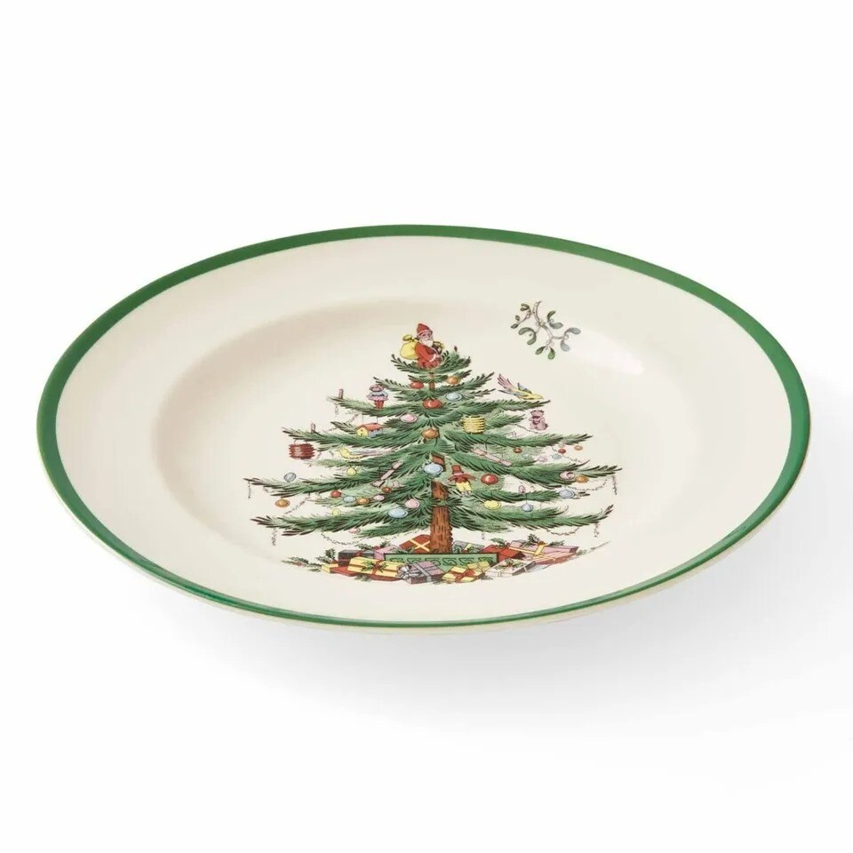 Spode Christmas Tree Fine Earthenware 10 Inch Dinner Plates