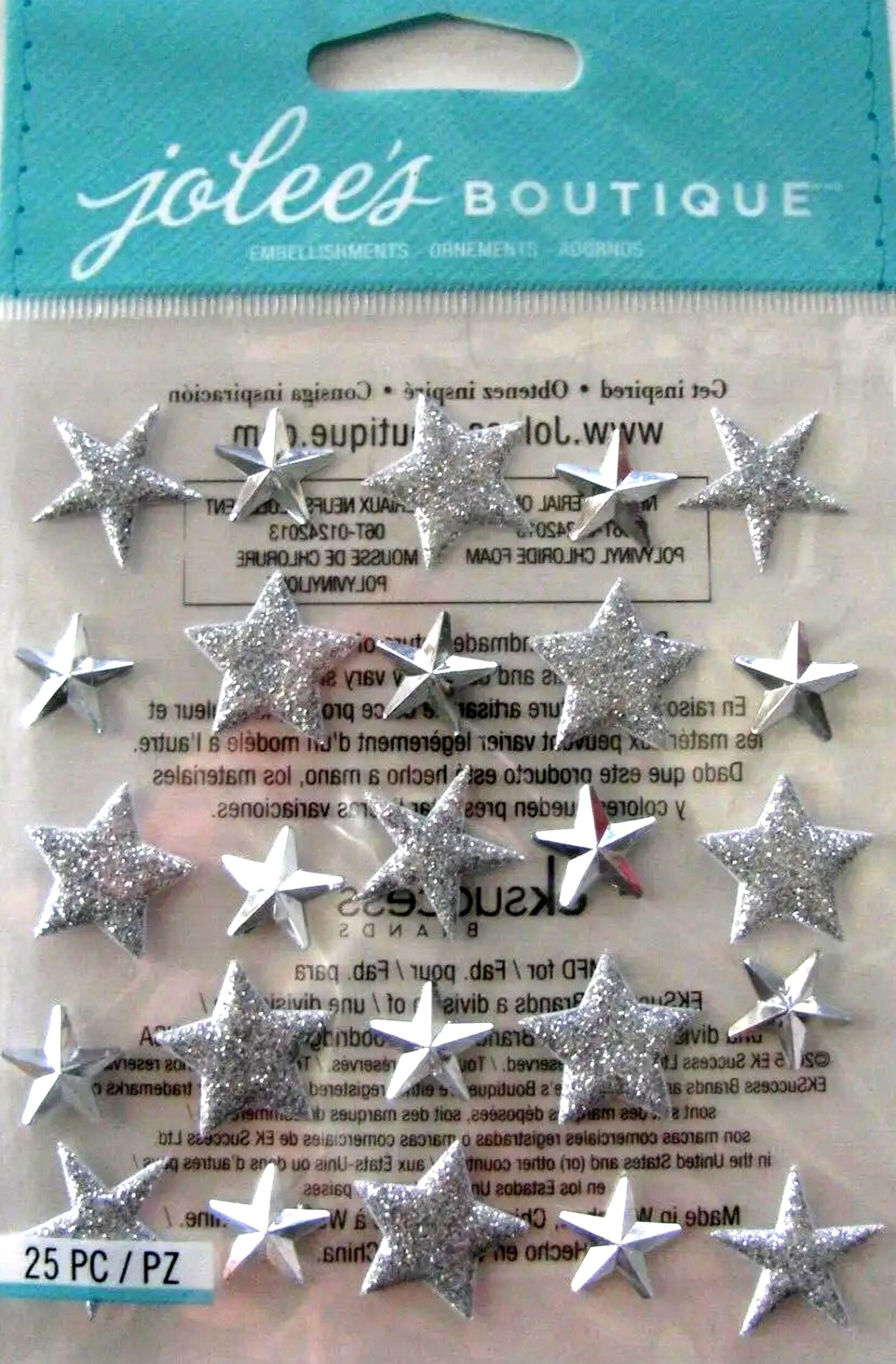 Jolee&#x27;s Boutique Silver Star Repeats Dimensional Stickers