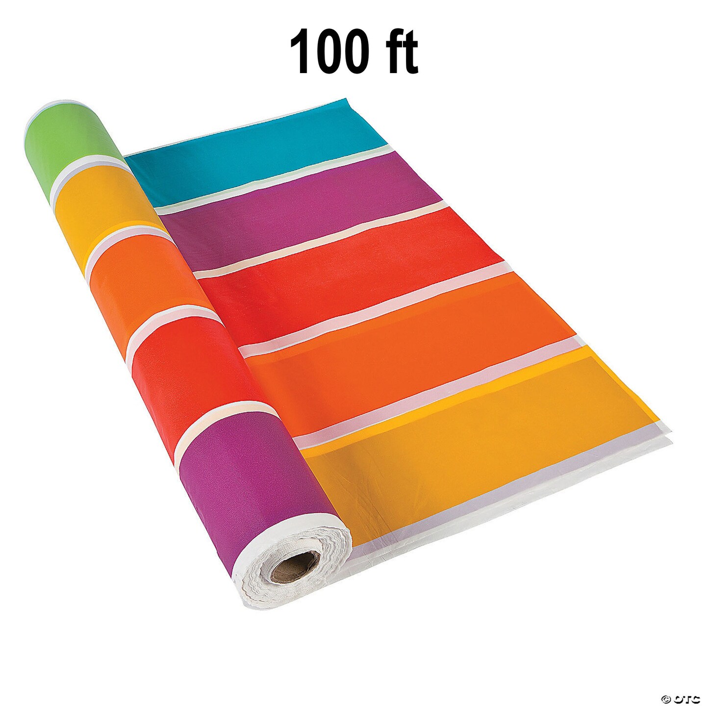 Rainbow Plastic Tablecloth Roll 40&#x22; x 100 ft.