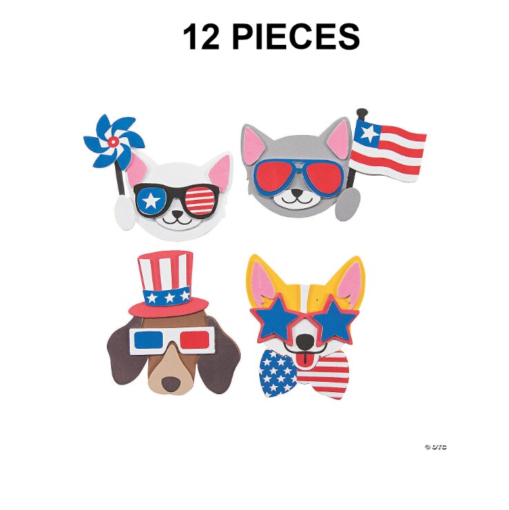 Patriotic Pets Magnet Foam Craft Kit - Makes 12