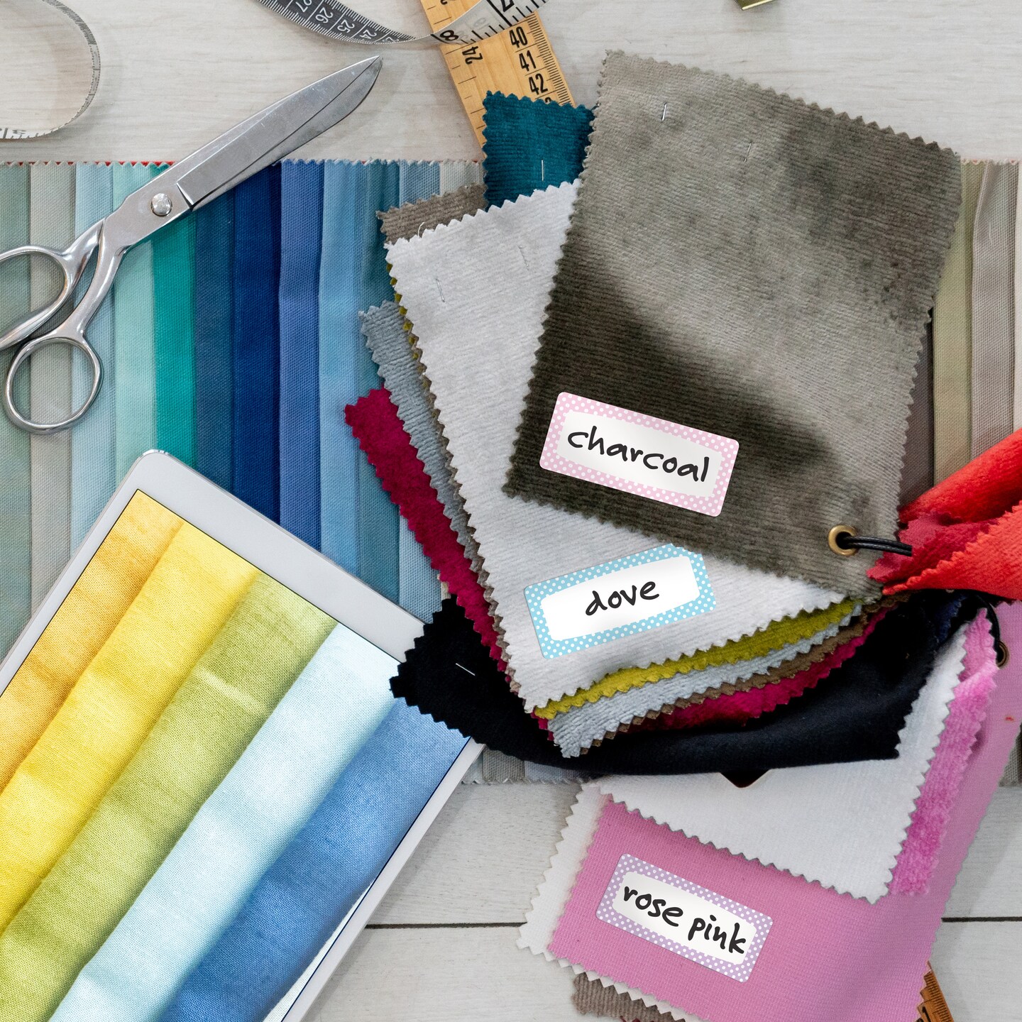 Avery No-Iron Fabric Name Labels, Soft Pastels Preprinted Designs, Handwrite-Only, 2-Pack, 48 Preprinted Labels (22282)