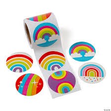 Colorful Rainbow Sticker Roll 100 Pieces