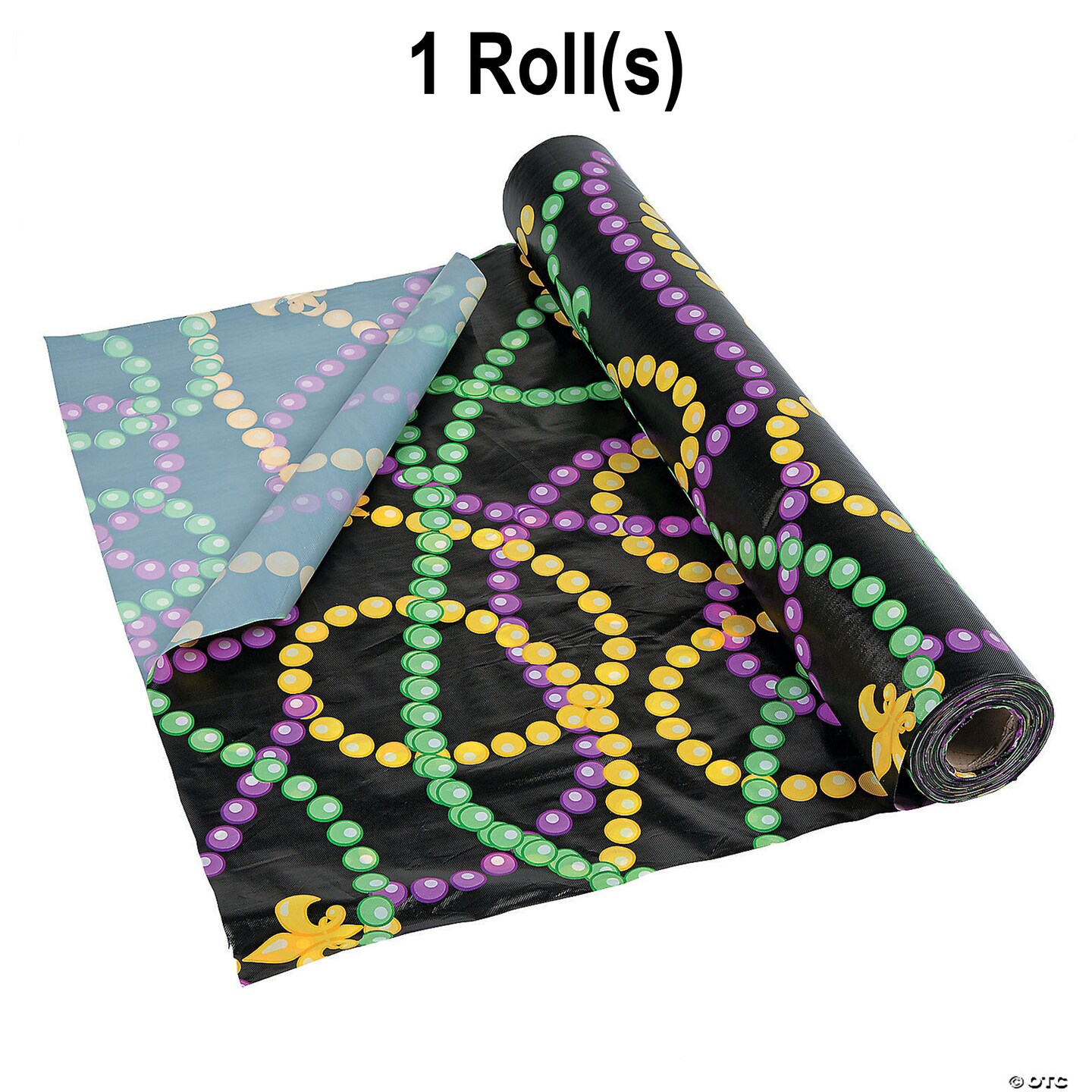 Mardi Gras Beads Plastic Tablecloth Roll 40&#x22; x 100 ft.