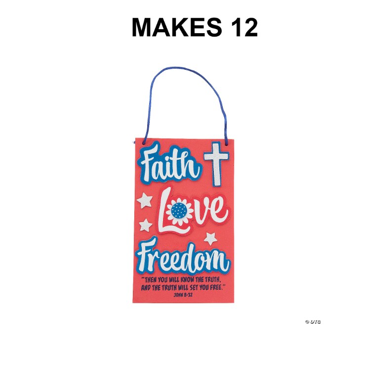 Faith Love Freedom Sign Craft Kit - Makes 12