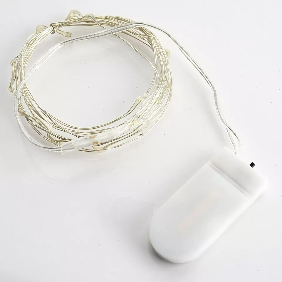 90&#x22; White Fairy LED Lights Garland Battery Wedding Party Centerpieces