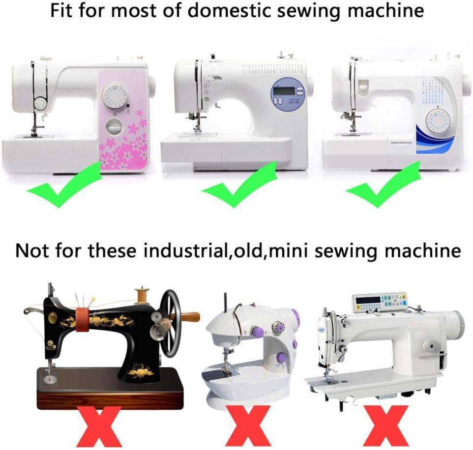 Professional Domestic 52 PCS Sewing Machine Sewing Foot Presser Foot Presser Feet Set for Brother, Singer, Babylock, Janome, Elna, Toyota, New Home, Simplicity and Kenmore Low Shank Sewing Machines