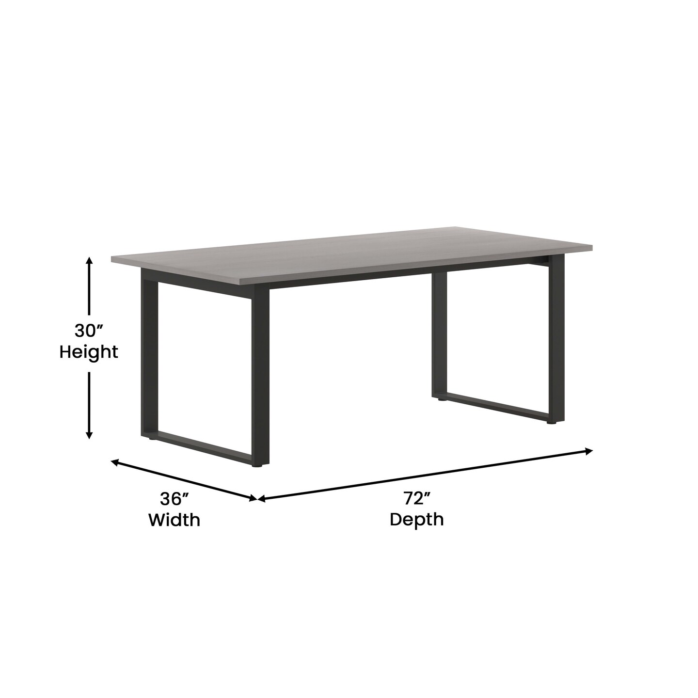 Emma and Oliver Remy 72x36 Dining or Gaming Table with Double Sided Laminate Table Top and Heavy Duty U-Frame Steel Base
