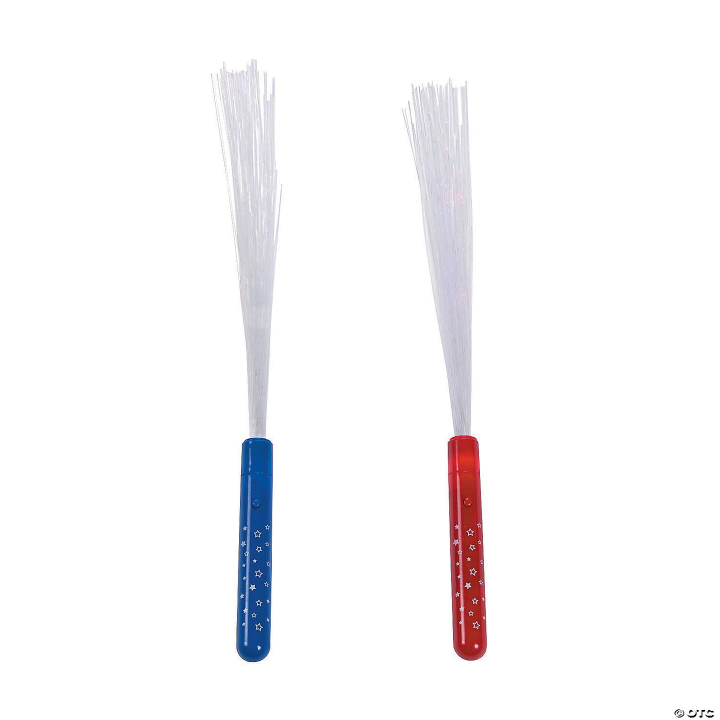 14&#x22; Patriotic Fiber Optic Red, White &#x26; Blue Light-Up Wands - 12 Pc.