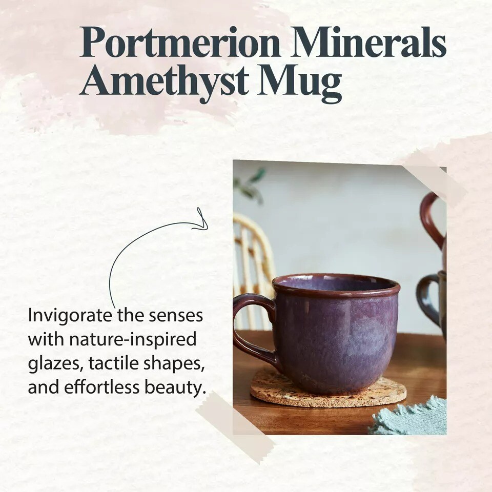 Portmeirion Minerals Mug Amethyst | 12oz| Dishwasher, Microwave Safe