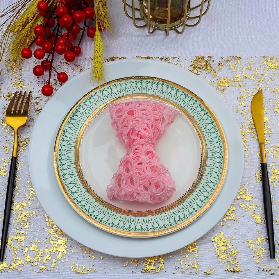 Metallic Mesh Polyester Table Runner