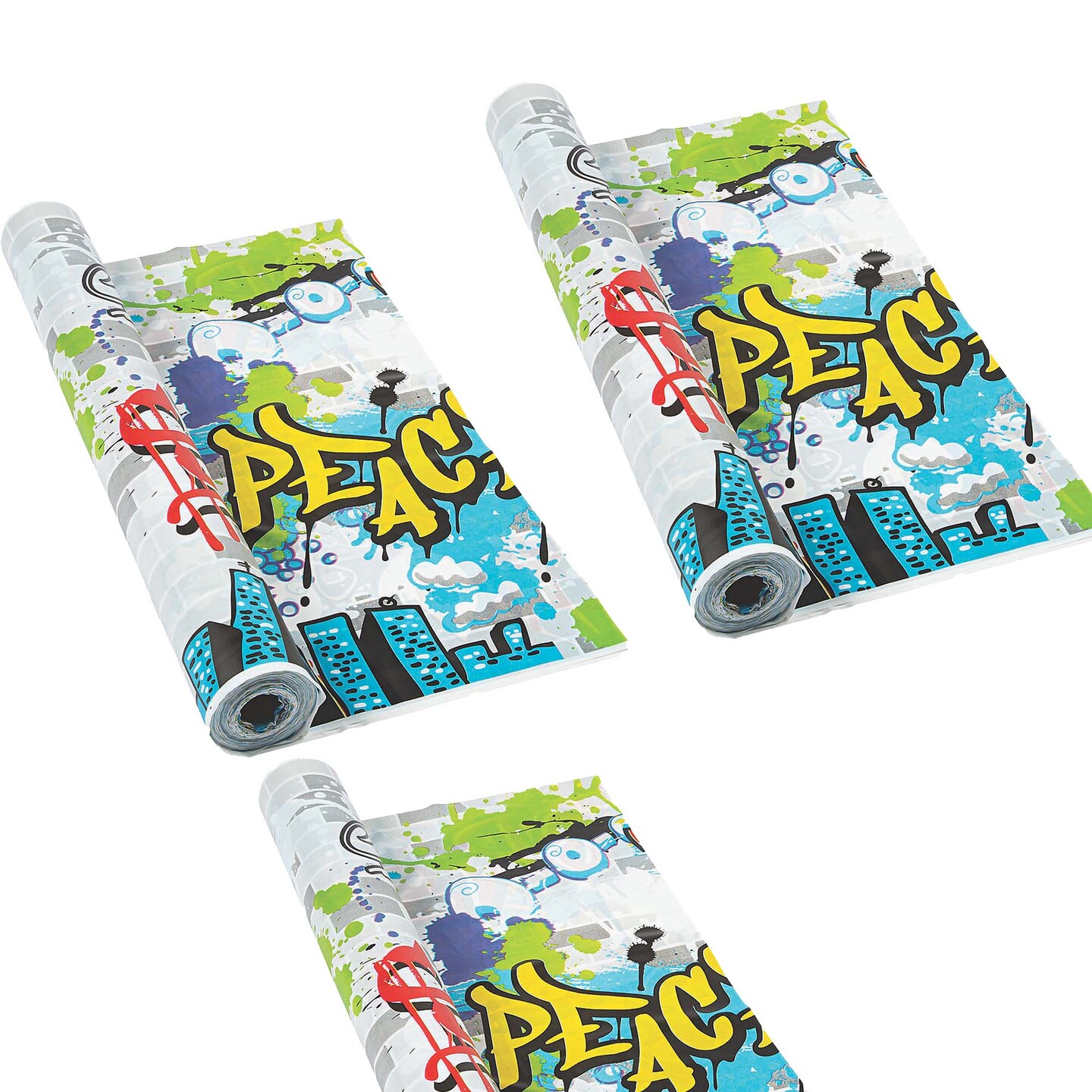 Graffiti Plastic Tablecloth Roll 40&#x22; x 100 ft.