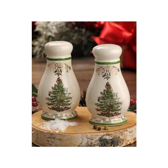 Spode Christmas Tree Gold Collection Salt Pepper Shaker, 4 Inch