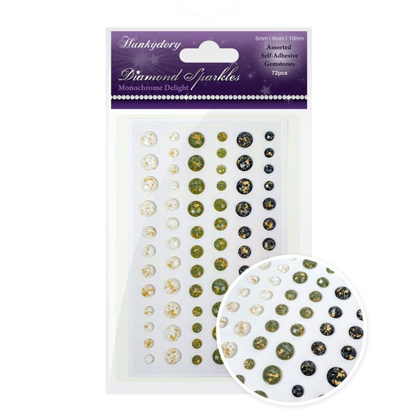 Hunkydory Crafts Diamond Sparkles Gemstones - Gold Leaf - Blues &#x26; Greens