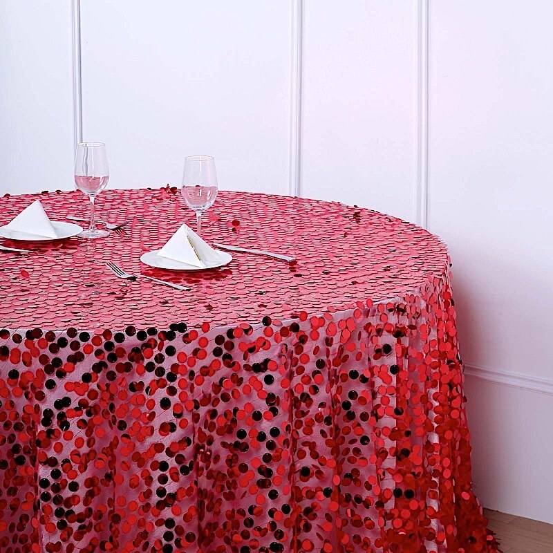 120&#x22; Large Payette Sequin Round Tablecloth