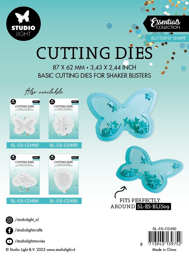 Studio Light SL Cutting Die Butterfly Shape Essentials 87x62x1mm 3 PC ...