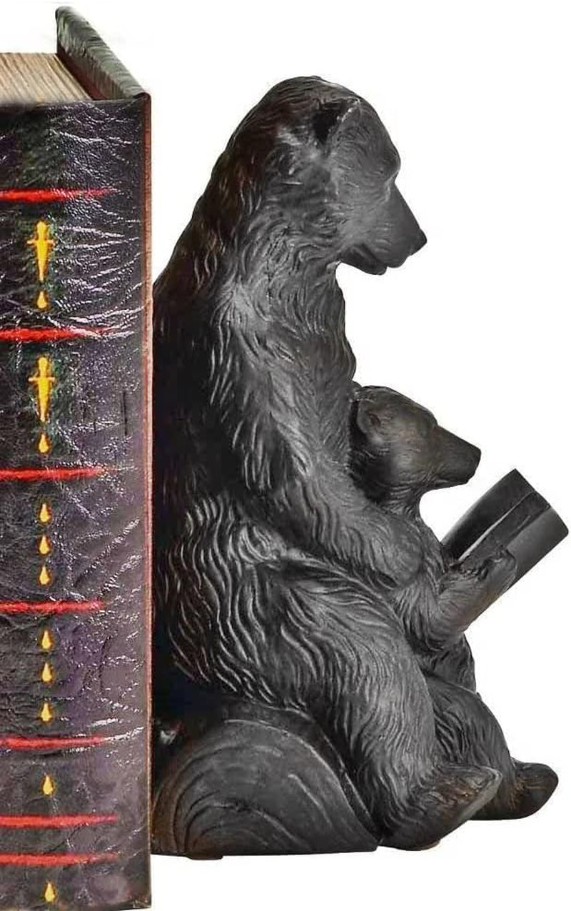 Vintage Bookends Grizzly Bear Mom and Cub Kids Reading Book Ends Desk Top Bookrack Bookshelves Stopper Support Cabin Cottage Jungle Animal Farmhouse Boho Home Decor Heavy Duty