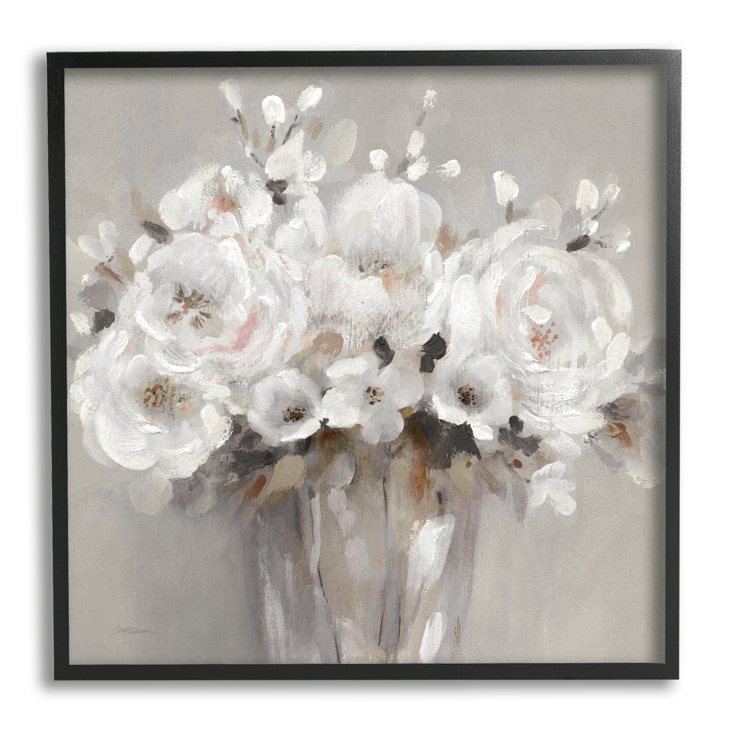 Stupell Industries White Flower Bunches Framed Giclee Art