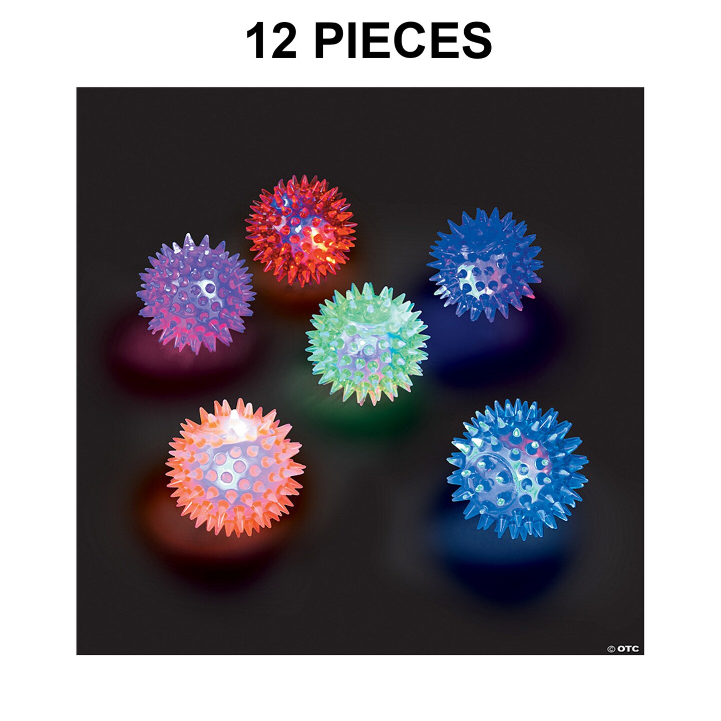 Mini Light-Up Spike Balls - 12 Pc.