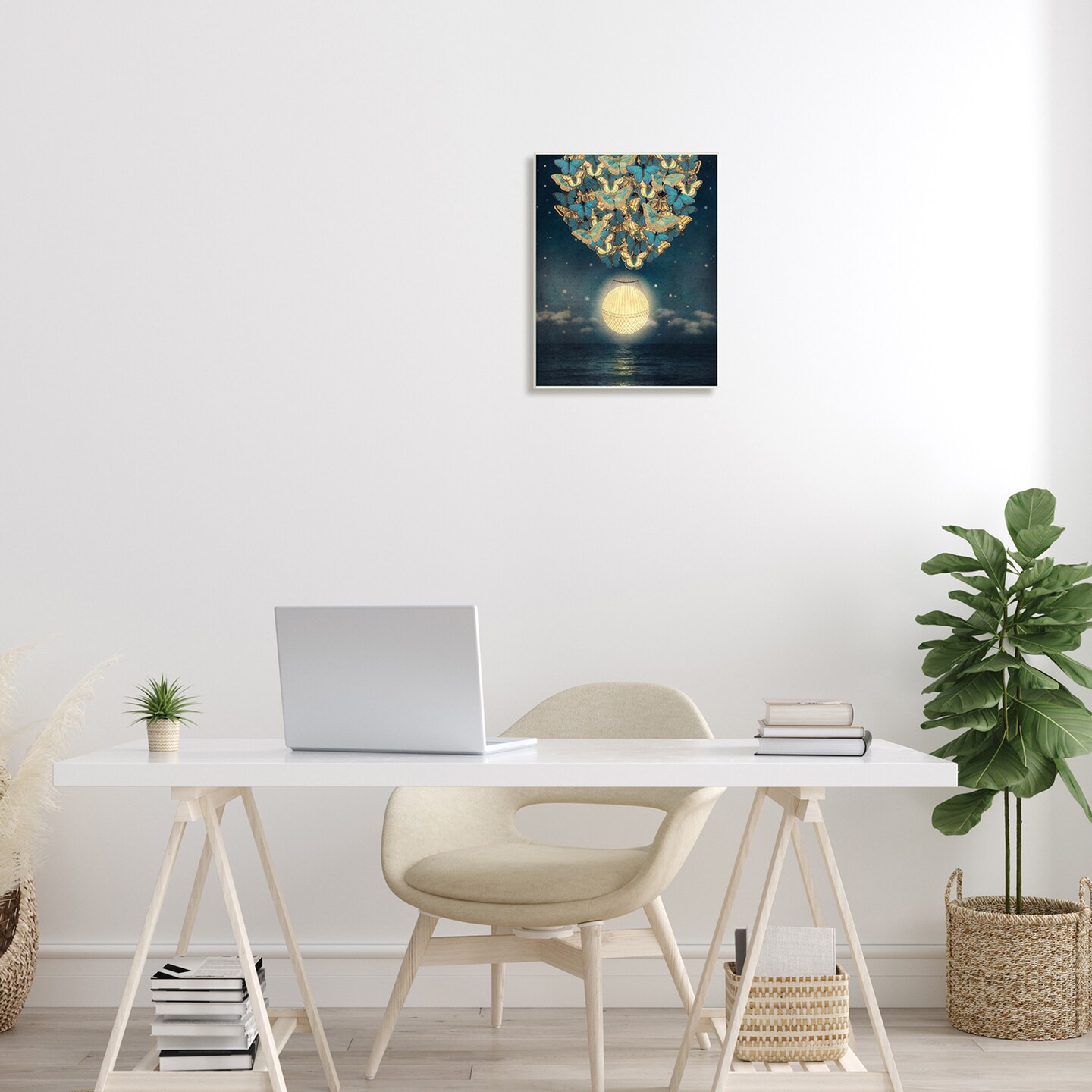Stupell Industries Lunar Butterfly Hot Air Balloon Wall Plaque Art
