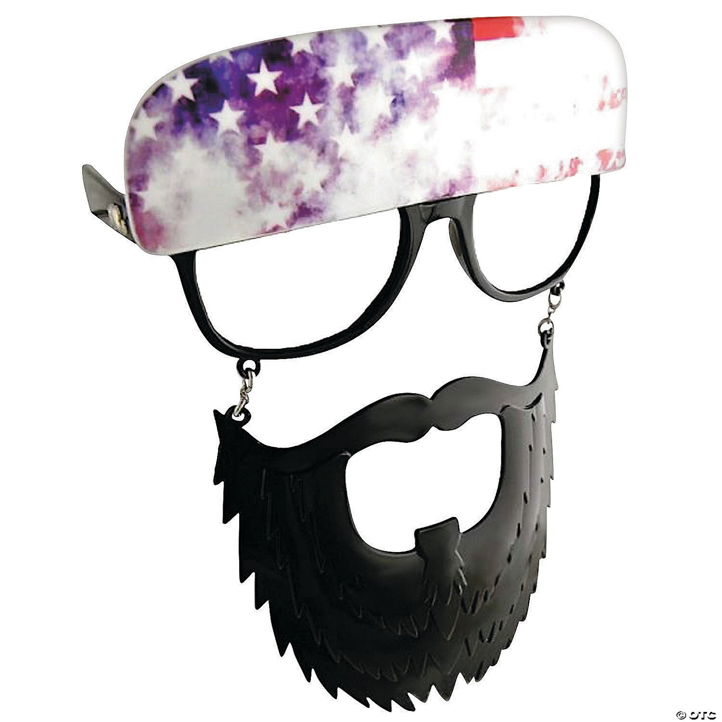 Adults Clear Sun-Staches Glasses with Black Beard