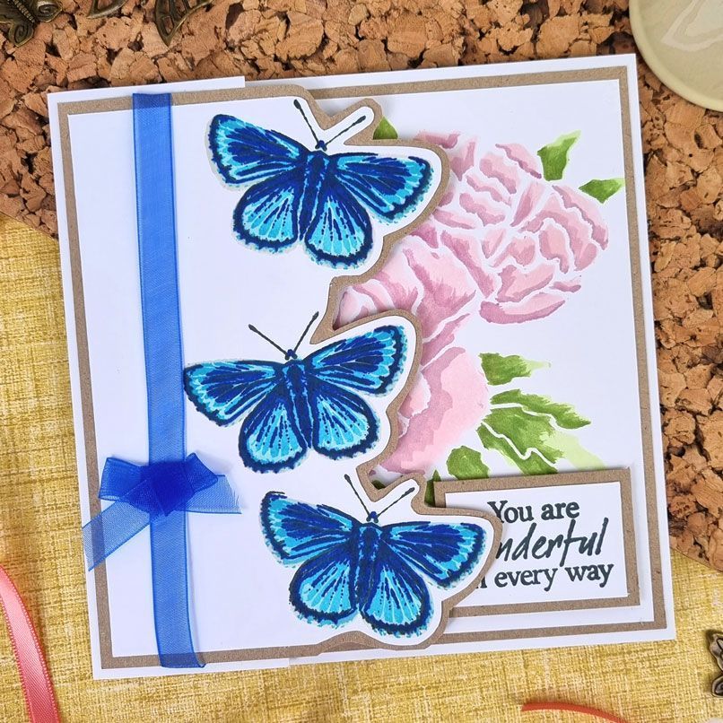 Hunkydory Crafts For The Love Of Stamps - Layering Common Blue Butterfly