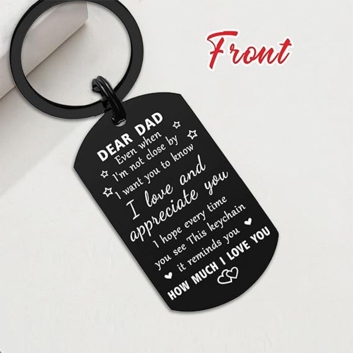 Metal Keychain with Meaningful Message for Father&#x27;s Day Gift
