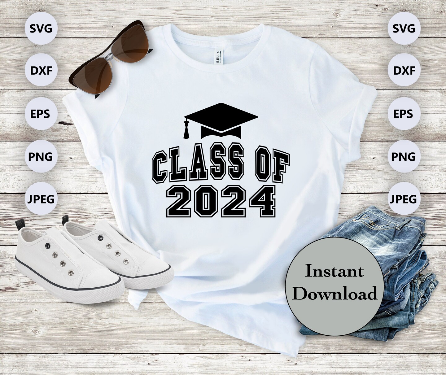 Graduation Decor SVG PNG DXF EPS JPG File Bundle Digital Download