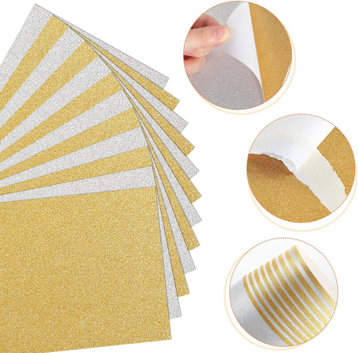 Glitter Paper Cardstock,20 Sheets Silver Gold Glitter Cardstock A4 Size 250gms Craft Paper Christmas Cardstock Christmas Gift Wrapping For Card Making Scrapbooking DIY Visit the VGOODALL Store