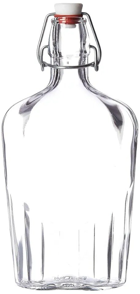 Bormioli Rocco Fiaschetta 17 oz. Pocket Flask Hermetic Bottle Stopper, Set of 2