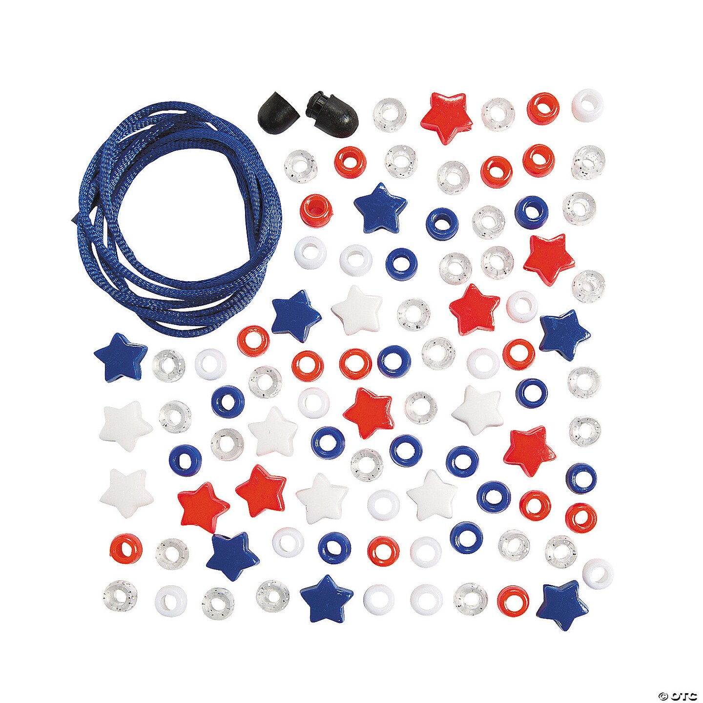 35&#x22; Beaded Red, White &#x26; Blue Star Necklace Craft Kit - Makes 12