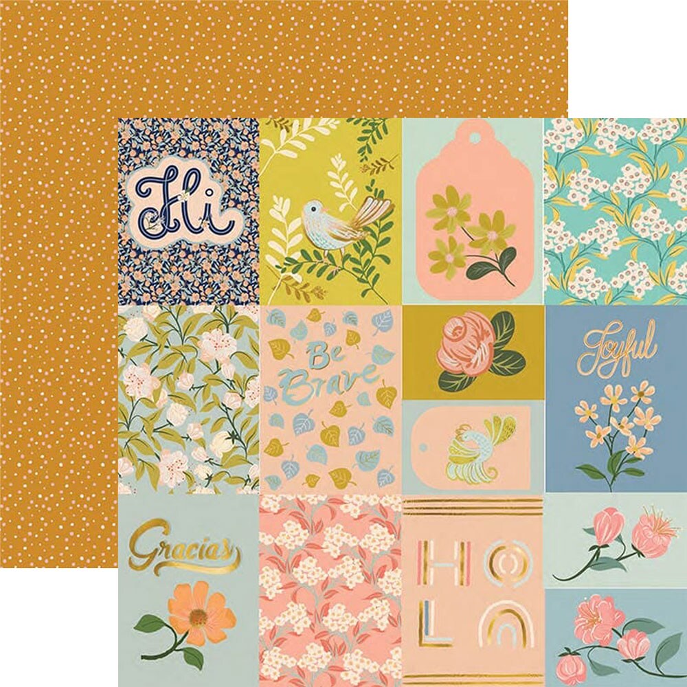 BACKYARD GARDEN PATTERN 12 X12 SCRAPBOOK PAPER SET