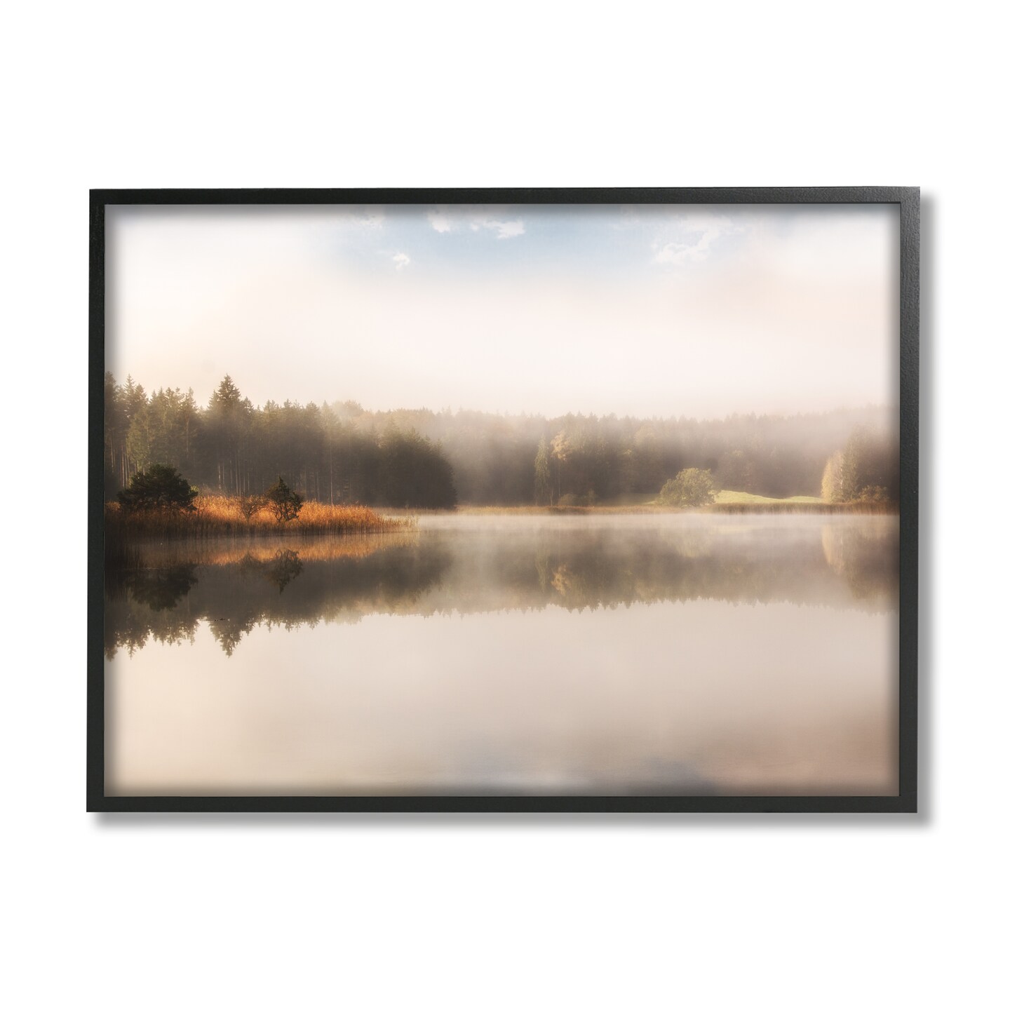 Stupell Industries Autumn Lake Misty Landscape Framed Giclee Art