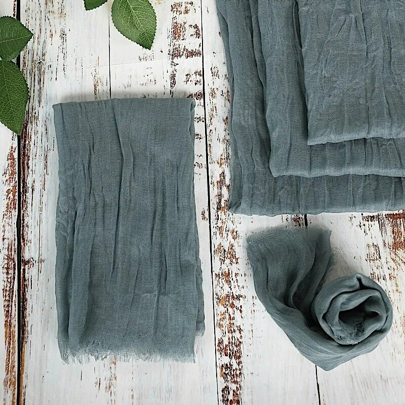 5 DUSTY BLUE Gauze Cheesecloth Cotton DINNER NAPKINS