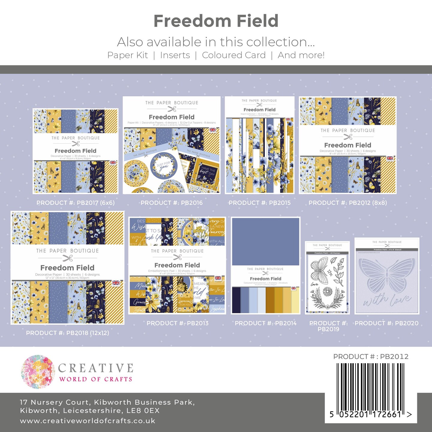 The Paper Boutique  Freedom Field 8 in x 8 in Paper Pad