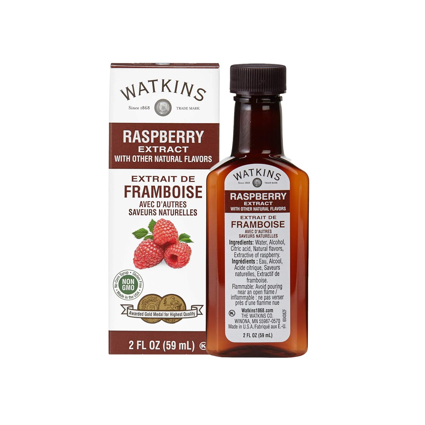 Watkins Raspberry Extract with Other Natural Flavors, 2 oz. Bottle
