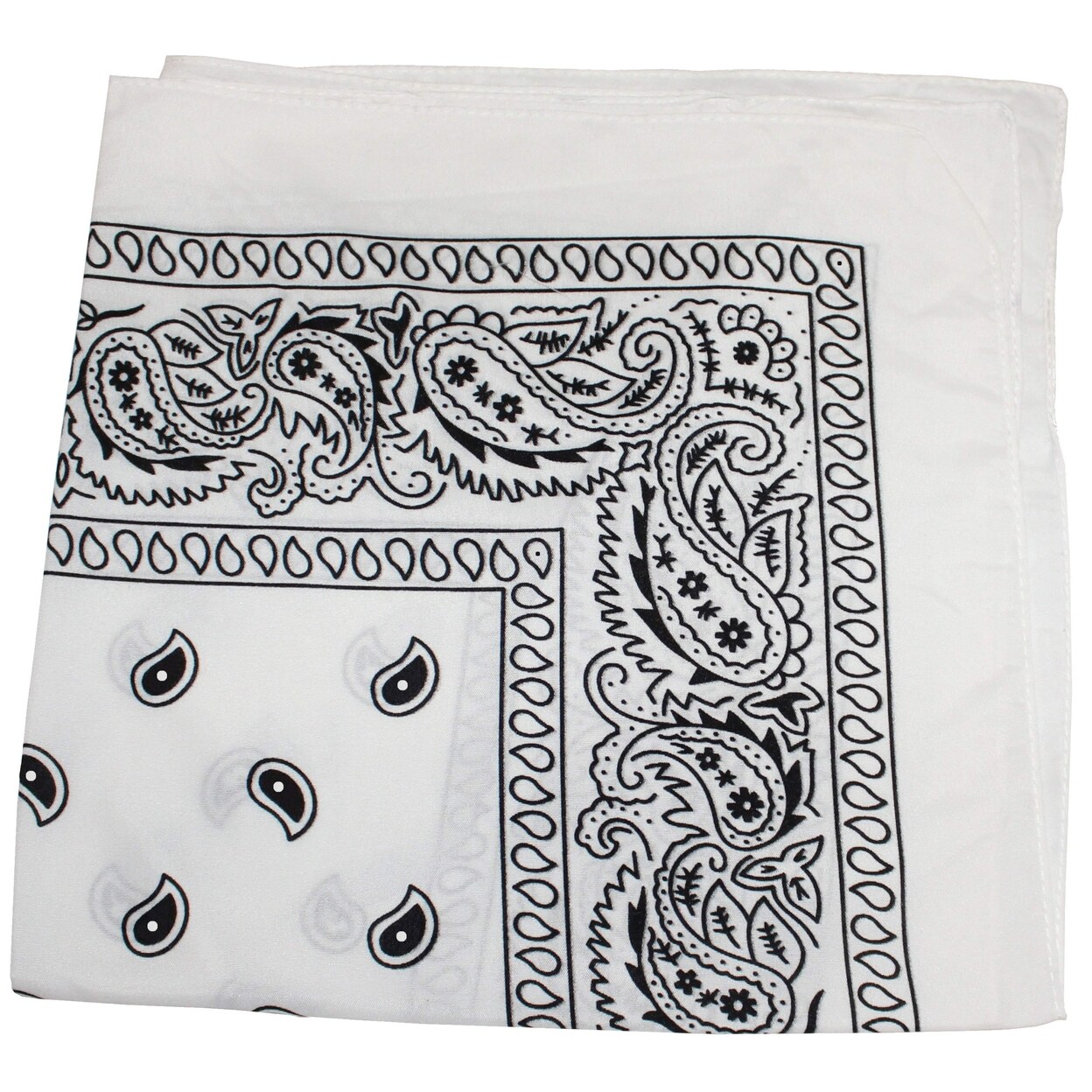 Mechaly Bandana 2 Pack Cotton 22X22 In Paisley Solid Colors Unisex Accessory