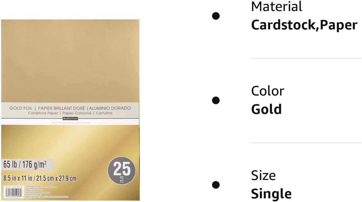 Gold Foil 65lb Cardstock Paper (Single)