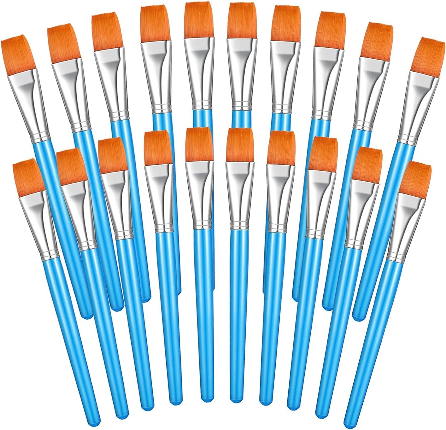 20 Pcs Flat Acrylic Paint Brush Wide Paint Brushes Watercolor Quality Synthetic Artist Paint Small Brush Bulk Painting Brush for Detail Art Painting Oil for Kids Students