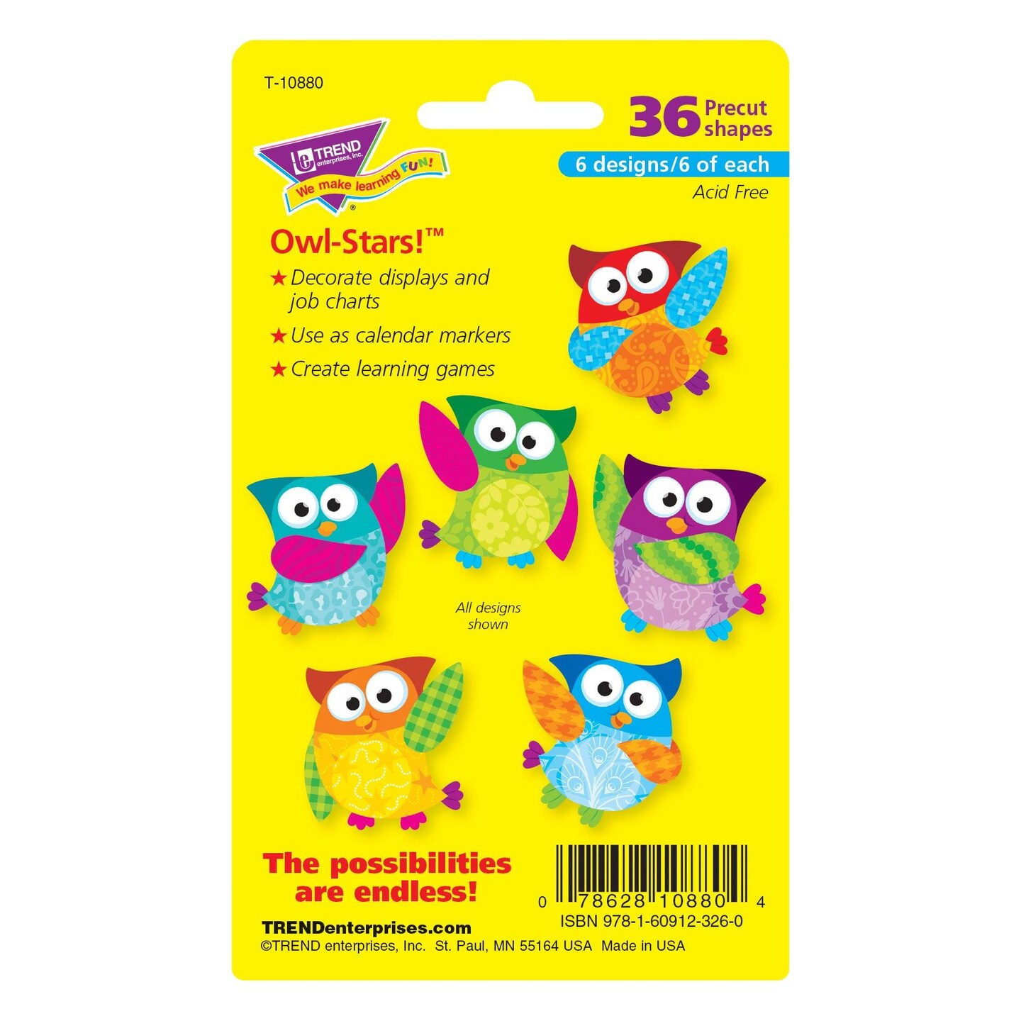 Owl-Stars!&#xAE; Mini Accents Variety Pack, 36 Per Pack, 6 Packs