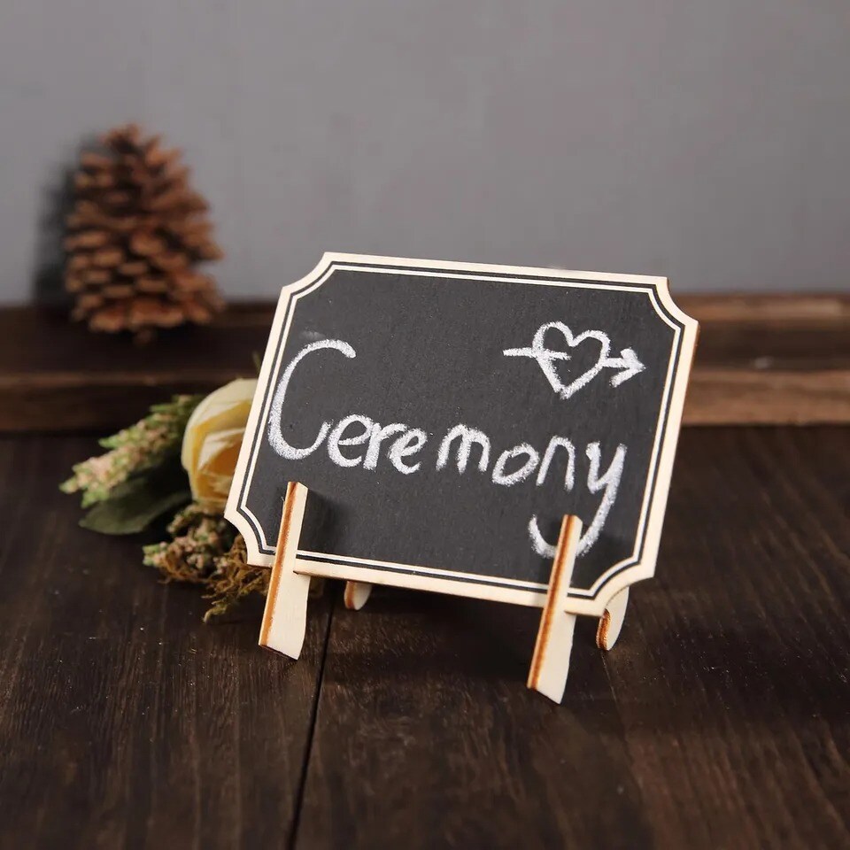 50 pcs 3&#x22;x4&#x22; Black Mini Chalkboards Signs with Wood Easels