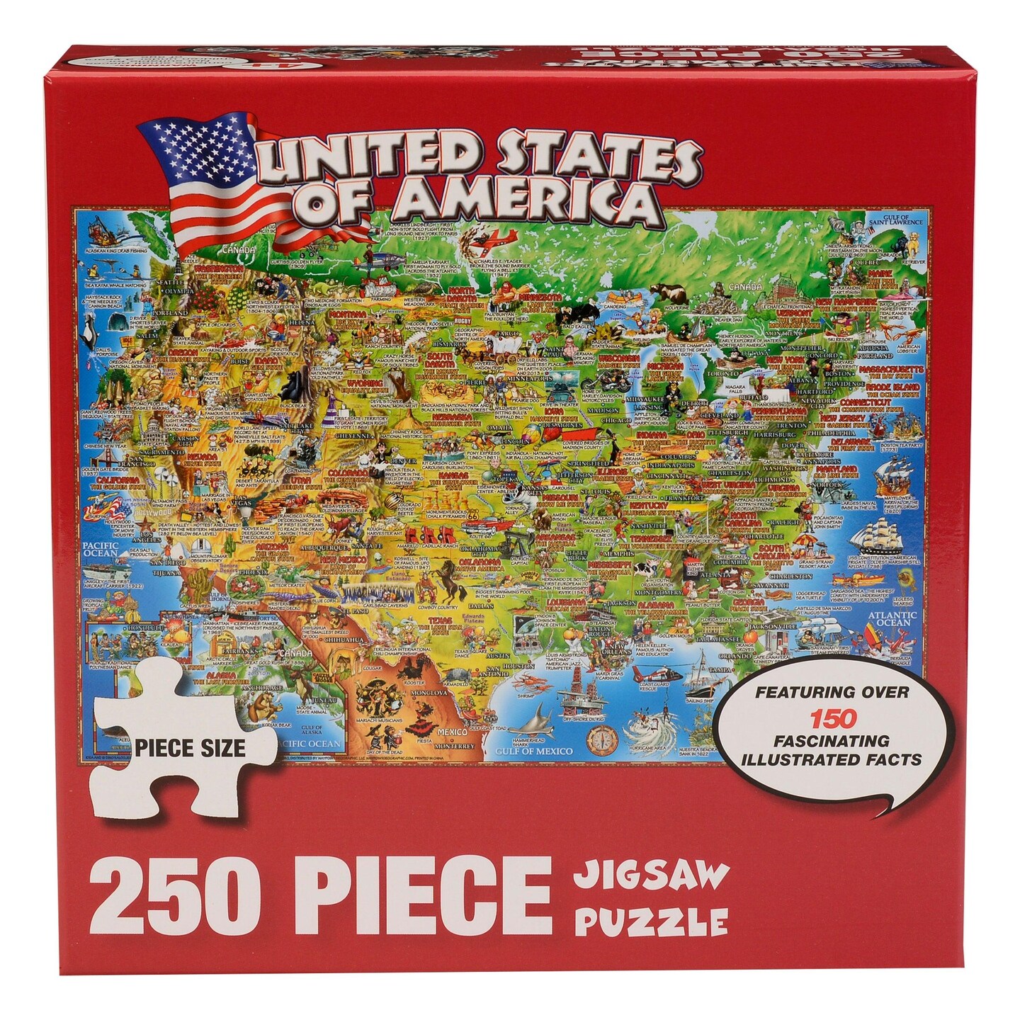 United States Illustrated 250 Piece Jigsaw Puzzle