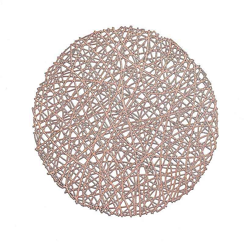 6 pcs 15&#x22; wide Round Vinyl String Placemats